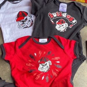 Rivalry Threads Bulldogs Bodysuit Set - Red, Black, White